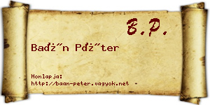 Baán Péter névjegykártya
