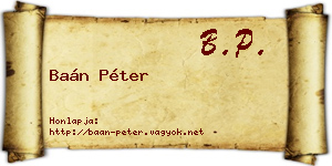 Baán Péter névjegykártya