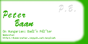 peter baan business card